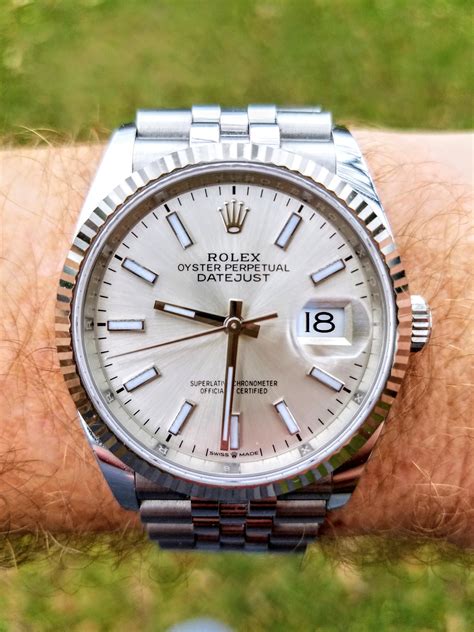 mens rolex silver